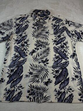 Vintage Polo Ralph Lauren Clayton Hawaiian Shirt Button Down Mens Medium Beach